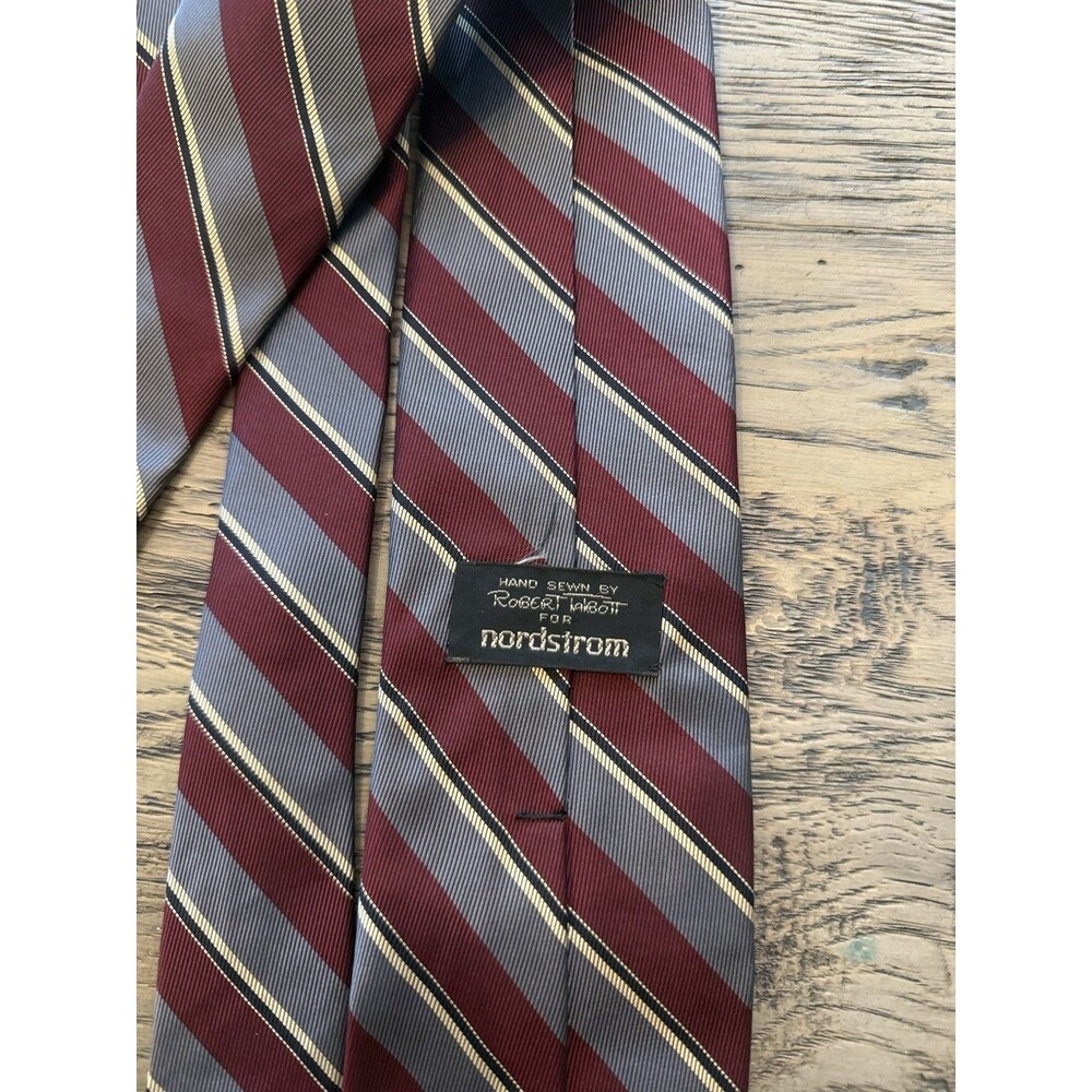 Robert Talbott Nordstrom Men's Red/Gray/Gold Striped Woven Necktie Tie